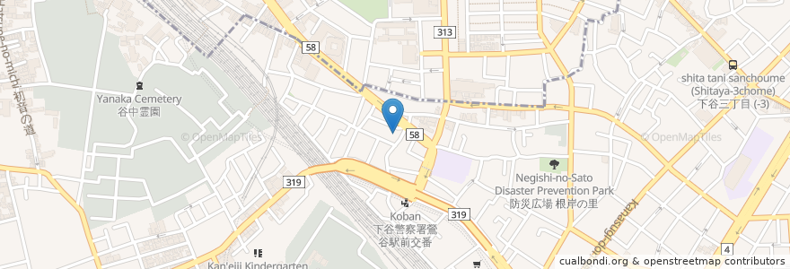 Mapa de ubicacion de 食事処 こもれび en 日本, 东京都/東京都, 台東区.