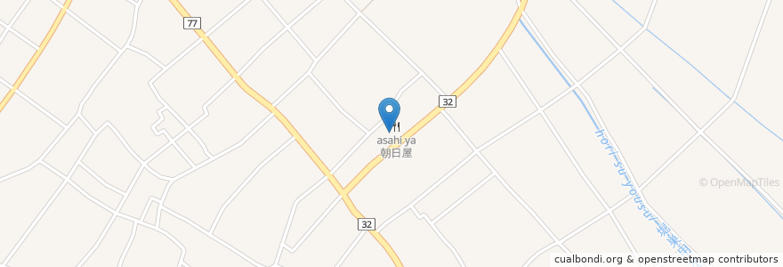Mapa de ubicacion de 朝日屋 en 日本, 埼玉県, 鴻巣市.