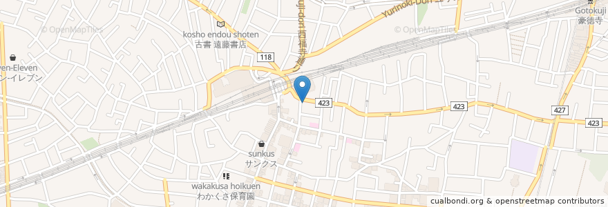 Mapa de ubicacion de 経堂デンタルケアクリニック en Japon, Tokyo, 世田谷区.