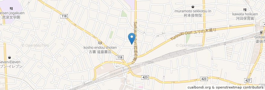 Mapa de ubicacion de 塚原整形外科 en Japan, 東京都, 世田谷区.