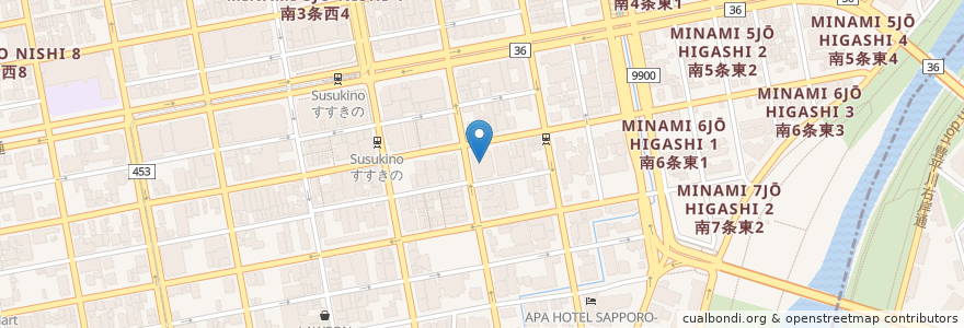 Mapa de ubicacion de 南光園 en Japon, Préfecture De Hokkaidō, 石狩振興局, 札幌市, 中央区.