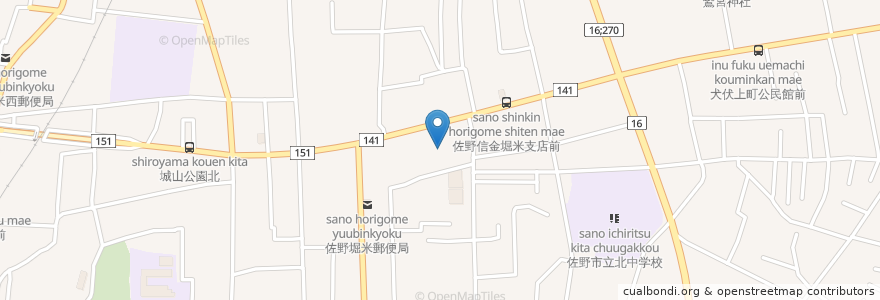 Mapa de ubicacion de 森田屋総本店 en Japón, Prefectura De Tochigi, 佐野市.