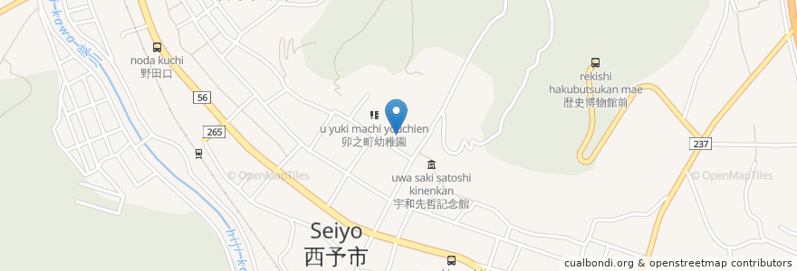 Mapa de ubicacion de 中町廣場-駐車可 en ژاپن, 愛媛県, 西予市.