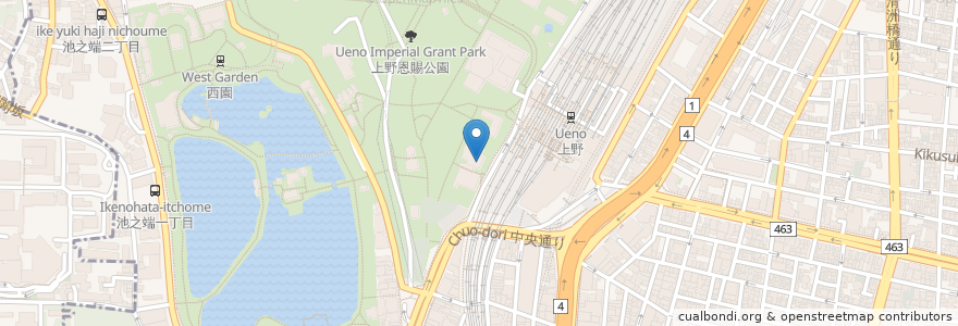 Mapa de ubicacion de 上野パーキングセンター en 日本, 东京都/東京都, 台東区.