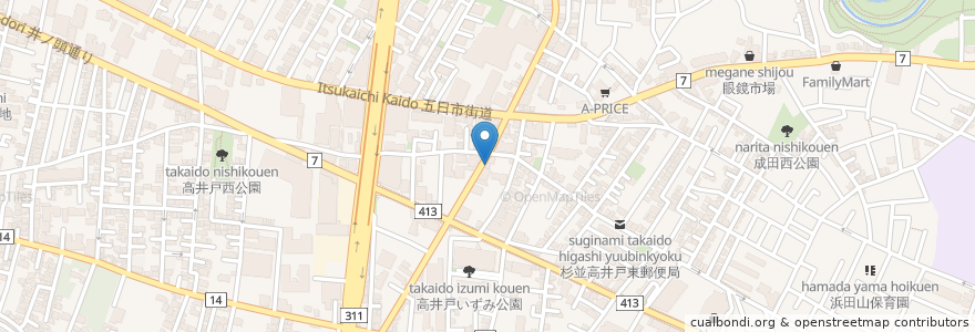 Mapa de ubicacion de 魚河岸 en Japan, Tokyo, Suginami.