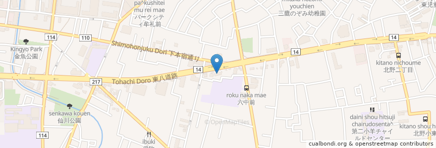 Mapa de ubicacion de 瀧乃家そば en Japan, 東京都, 三鷹市.