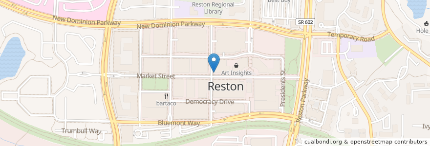 Mapa de ubicacion de Ted's Bulletin en États-Unis D'Amérique, Virginie, Fairfax County, Reston, Reston.