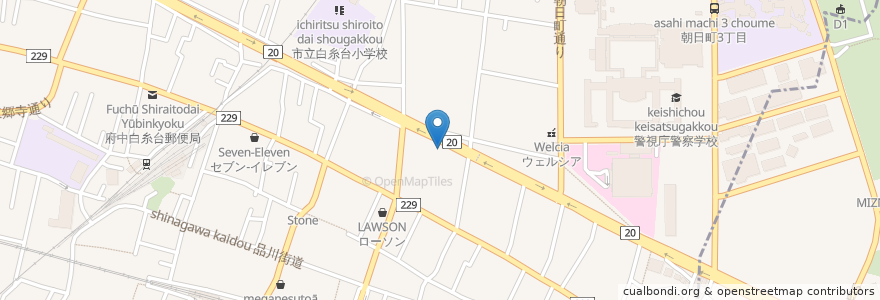 Mapa de ubicacion de ゴリララーメン en 日本, 東京都, 府中市.