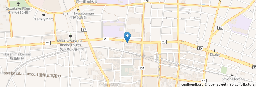 Mapa de ubicacion de しんわ薬局 en 일본, 도쿄도, 府中市.