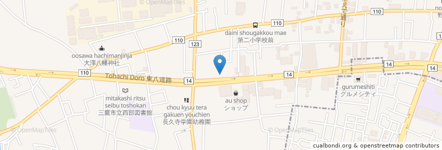 Mapa de ubicacion de ガスト en Japan, Tokio, 三鷹市.