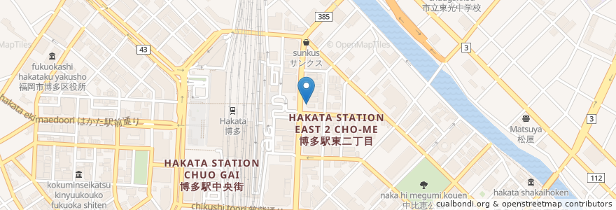 Mapa de ubicacion de 湊水産 en Japan, Fukuoka Prefecture, Fukuoka, Hakata Ward.