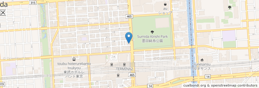 Mapa de ubicacion de 錦糸薬局 en ژاپن, 東京都.