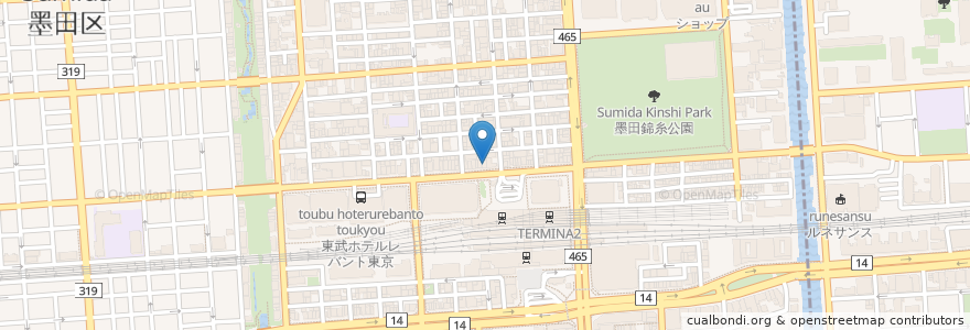 Mapa de ubicacion de とり多津 en 日本, 東京都, 墨田区.