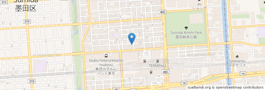 Mapa de ubicacion de らーめん一途 en ژاپن, 東京都, 墨田区.