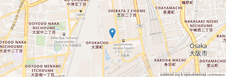 Mapa de ubicacion de タリーズコーヒー en Japon, Préfecture D'Osaka, 大阪市, 北区.