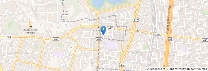 Mapa de ubicacion de ゆしま串本本店 en Giappone, Tokyo, 台東区.