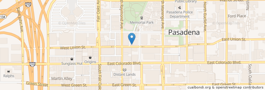 Mapa de ubicacion de Union Street Sandwich en United States, California, Los Angeles County, Pasadena.
