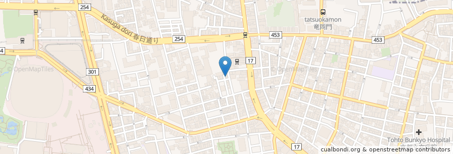Mapa de ubicacion de 健生堂薬局 en Giappone, Tokyo, 文京区.