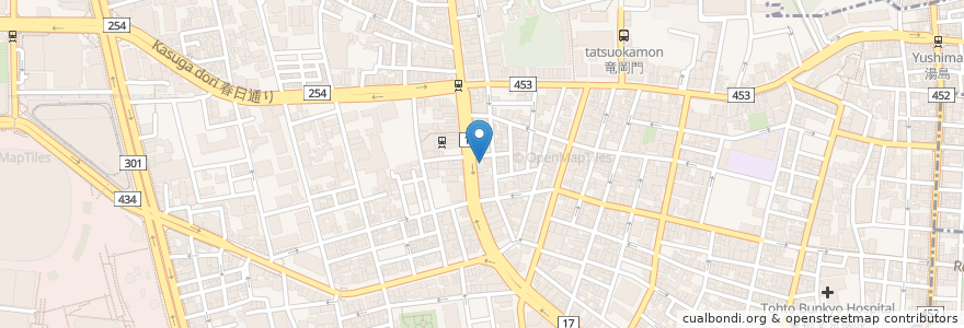 Mapa de ubicacion de 本郷整形外科 en Giappone, Tokyo, 文京区.