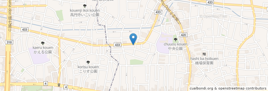Mapa de ubicacion de 三笠庵 en 日本, 東京都, 中野区.