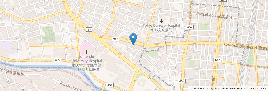 Mapa de ubicacion de 御旦狐 en Giappone, Tokyo, 文京区, Chiyoda.
