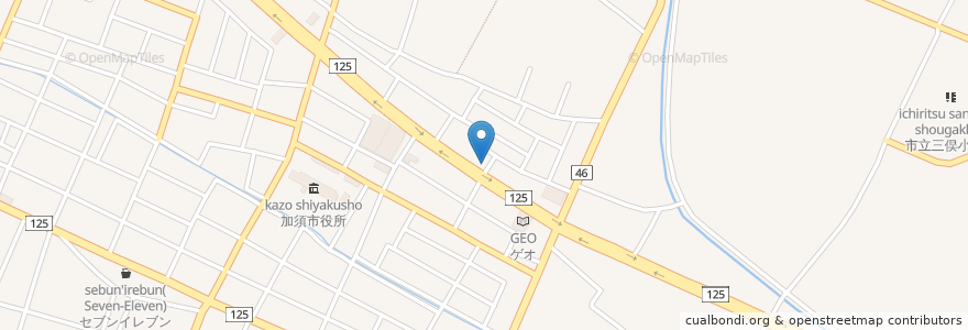 Mapa de ubicacion de ほっともっと加須三俣店 en Japan, Saitama Prefecture, Kazo.