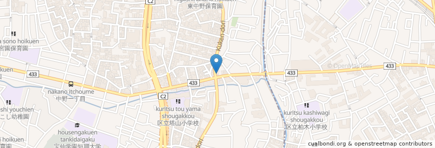 Mapa de ubicacion de クスリのアサヒ en Japonya, 東京都, 中野区.