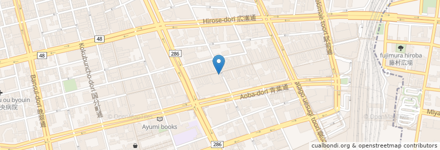 Mapa de ubicacion de 上島珈琲店 en Япония, Мияги, 仙台市, 青葉区.
