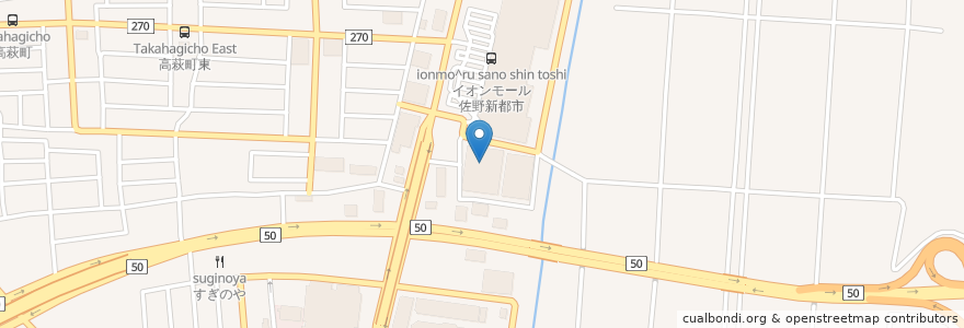 Mapa de ubicacion de 109シネマズ佐野 en Japón, Prefectura De Tochigi, 佐野市.