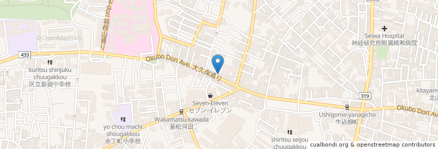 Mapa de ubicacion de たかはし眼科クリニック en اليابان, 東京都, 新宿区.