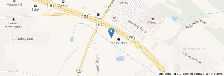 Mapa de ubicacion de Subway en Stati Uniti D'America, Carolina Del Sud, Anderson County, Powdersville.
