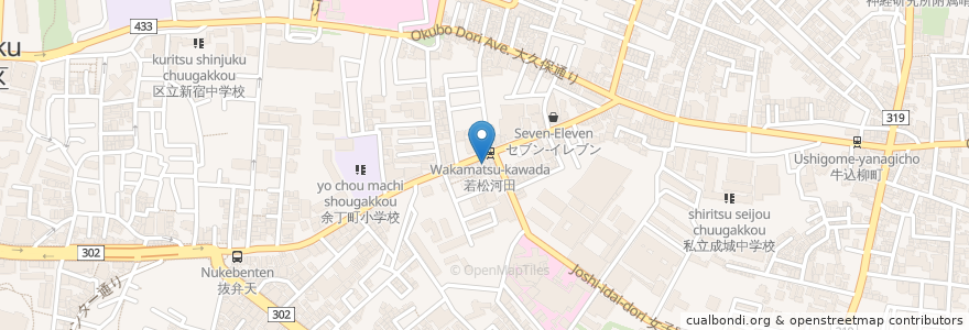 Mapa de ubicacion de 日生薬局 en 일본, 도쿄도, 신주쿠.