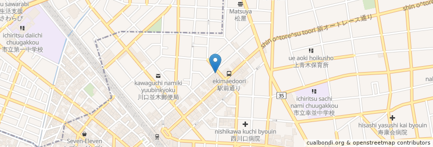 Mapa de ubicacion de カシワヤ en Japão, 埼玉県, 川口市.