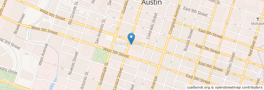 Mapa de ubicacion de Emergency Dentist Austin en 美利坚合众国/美利堅合眾國, 得克萨斯州 / 德克薩斯州 / 德薩斯州, Travis County, 奥斯汀 / 柯士甸.