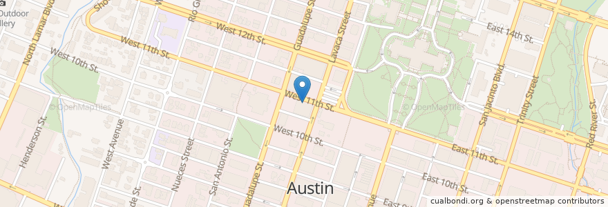 Mapa de ubicacion de Travis County Wellnes Clinic: Stewart Lynn N MD en Vereinigte Staaten Von Amerika, Texas, Travis County, Austin.
