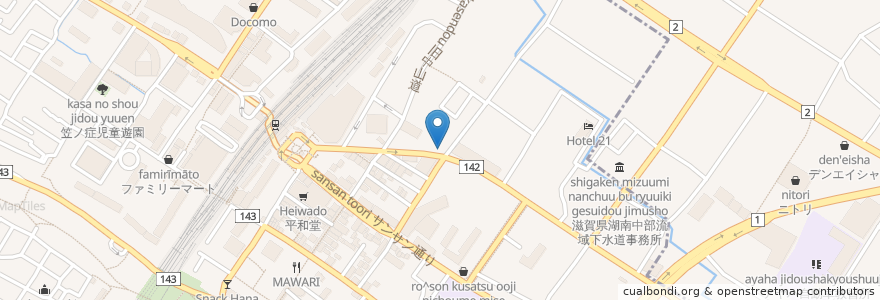 Mapa de ubicacion de Coltrane Jazz & Bar en 日本, 滋賀県, 草津市.