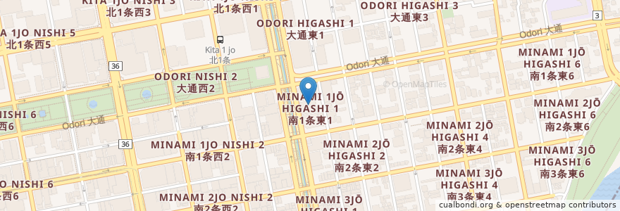 Mapa de ubicacion de 札幌そうせいイーストクリニック en 日本, 北海道, 石狩振興局, 札幌市, 中央区.