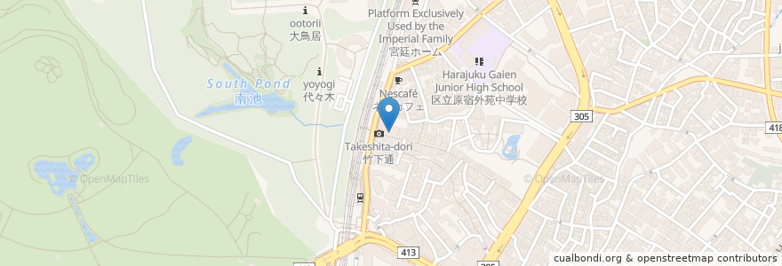 Mapa de ubicacion de La Pausa Italian Restaurant en 日本, 东京都/東京都, 渋谷区.