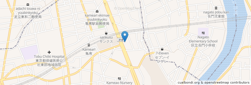Mapa de ubicacion de いきなり！ステーキ en ژاپن, 東京都, 足立区.