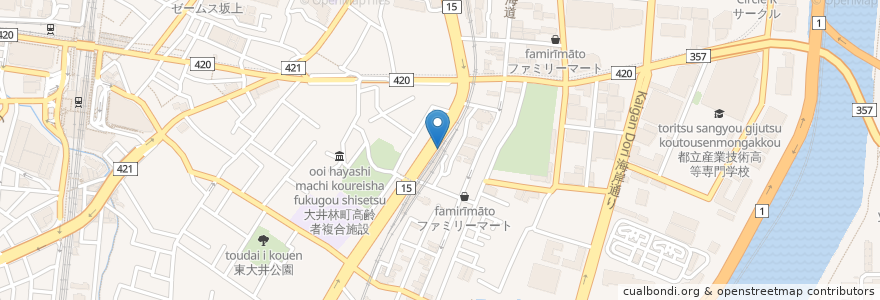 Mapa de ubicacion de ジョナサン en ژاپن, 東京都, 品川区.