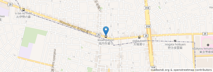 Mapa de ubicacion de クシー en 日本, 東京都, 杉並区.
