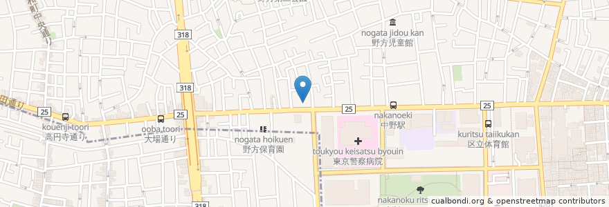 Mapa de ubicacion de COCONI IRU en Jepun, 東京都, 中野区.