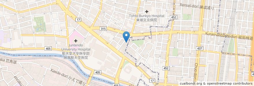 Mapa de ubicacion de アイ・キッチン en 日本, 東京都, 文京区, 千代田区.