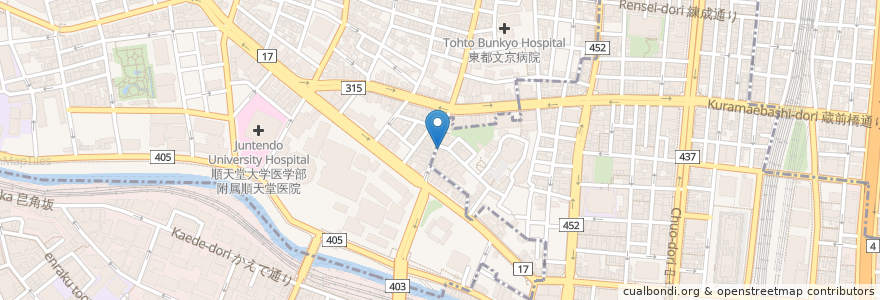 Mapa de ubicacion de デンタルオフィス聖橋 en Japan, 東京都, 文京区, 千代田区.