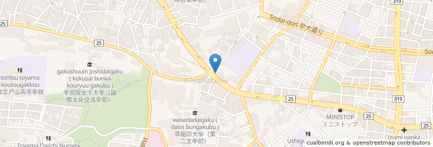 Mapa de ubicacion de キッチンオトボケ en ژاپن, 東京都, 新宿区.