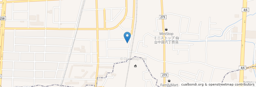 Mapa de ubicacion de 佐藤仁彦歯科医院 en Japan, Präfektur Miyagi, 仙台市, 太白区.