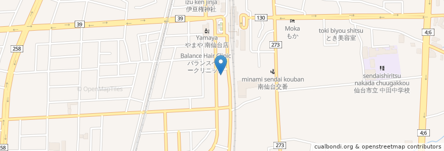 Mapa de ubicacion de 福田歯科医院 en Japonya, 宮城県, 仙台市, 太白区.