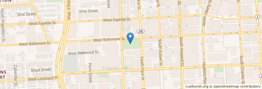 Mapa de ubicacion de Plaza Garage en 美利坚合众国/美利堅合眾國, 马里兰州, Baltimore.