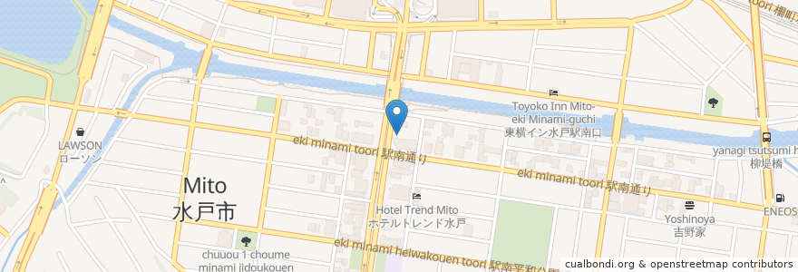 Mapa de ubicacion de ニッポンレンタカー en 일본, 이바라키현, 水戸市.
