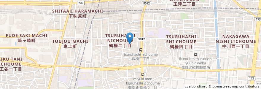 Mapa de ubicacion de 鶴橋鍼灸整骨院 en Japan, Präfektur Osaka, 大阪市, 生野区.